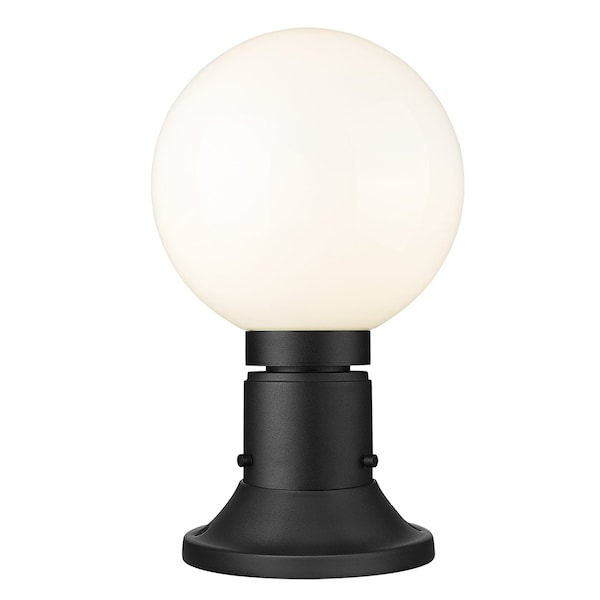 Z-Lite Laurent Outdoor Pier Mounted Fixture, 1-Light, 8 In.W x 13.5 In.H, Black/Opal 597PHM-553PM-BK - main